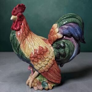Fitz and Floyd Coq du Village Country Collection Rooster Figurine 14" Vtg IOB